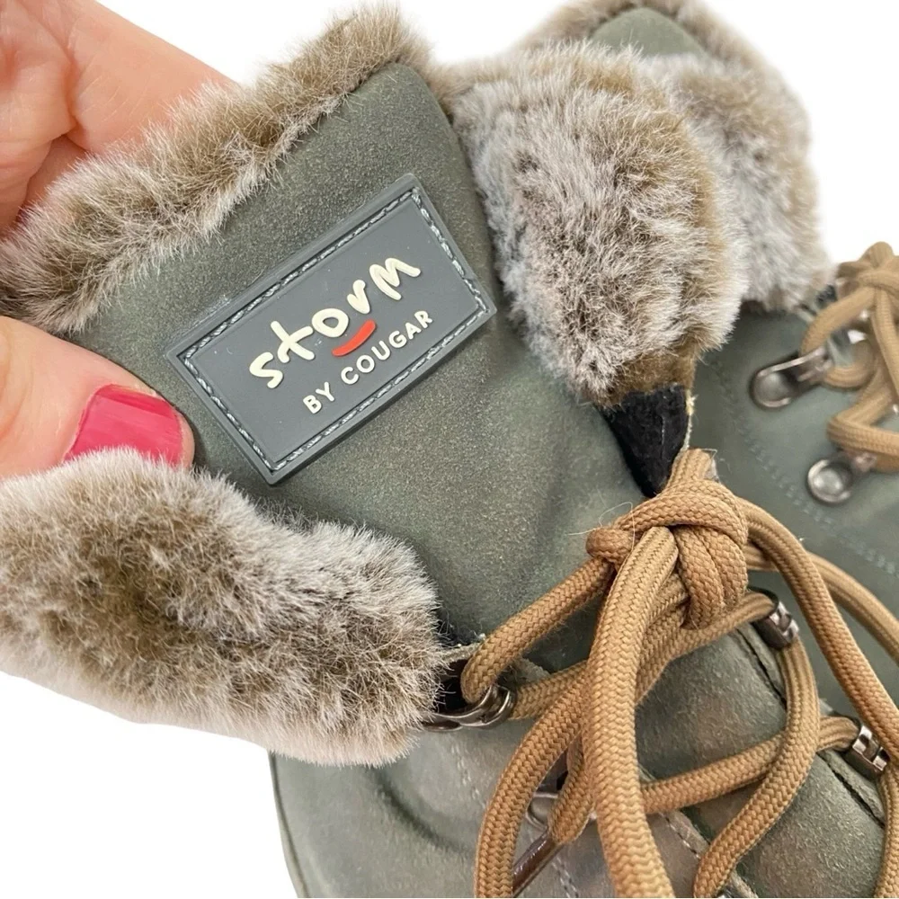 Storm By Cougar Boots Womens Size 10 Gray Waterproof Suede Fauxfur Melody